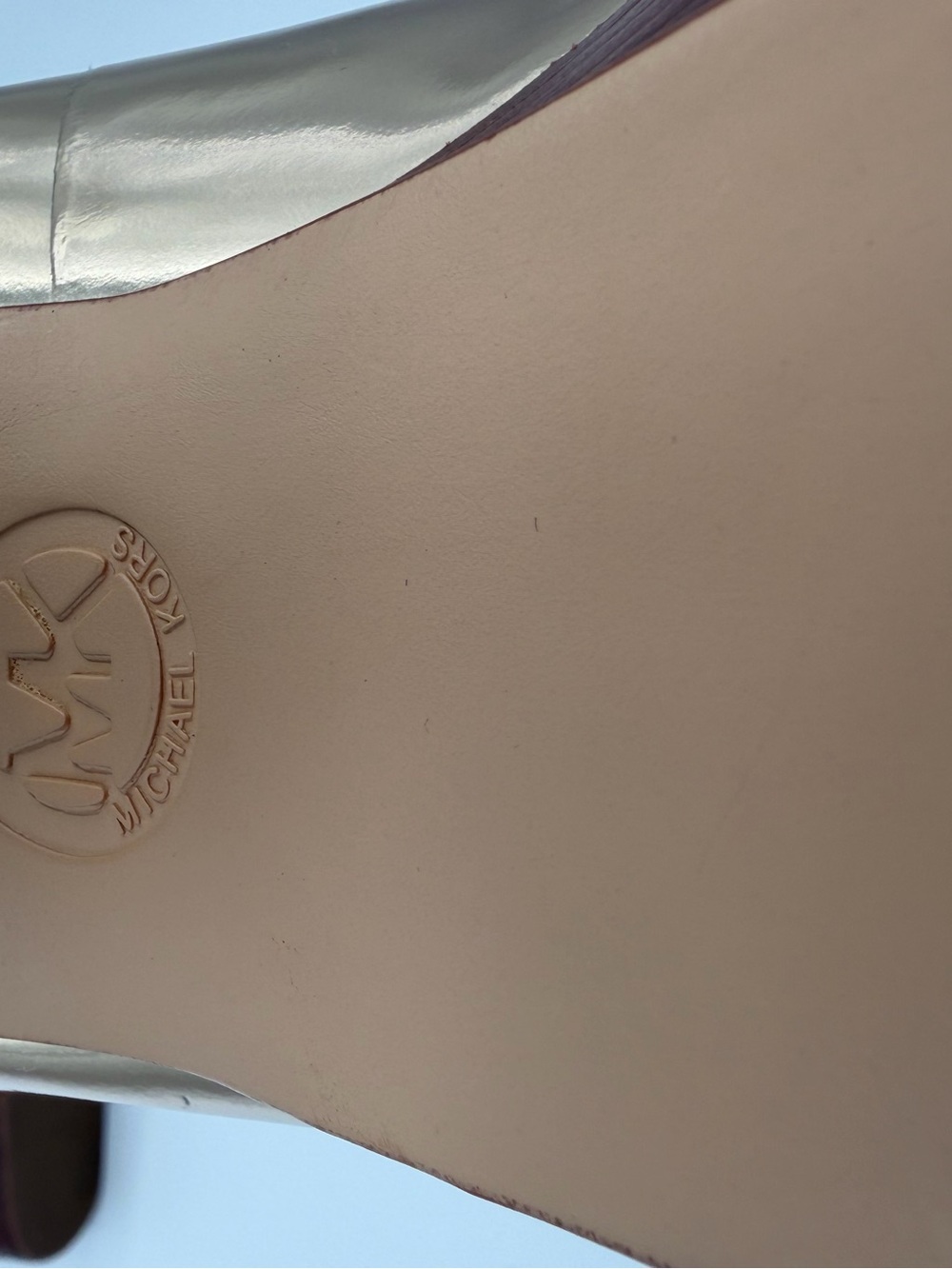 Michael Michael Kors Eden Loafer Pumps Pale Gold Metallic Leather Size 10 - Picture 7 of 11